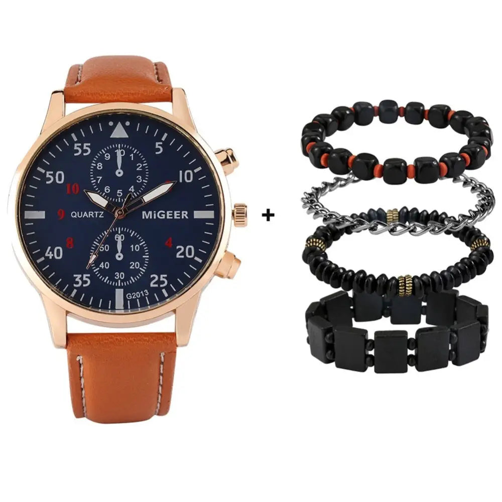 Kit Relogio Mais Pulseira Masculino Alpha - AlphaCode