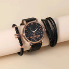 Kit Relogio Mais Pulseiras Masculinas Alpha - AlphaCode
