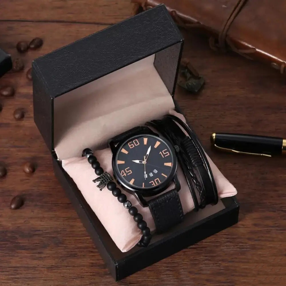 Kit Relogio Mais Pulseiras Masculinas Alpha - AlphaCode