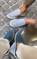 Mocassim Stafford Suede Azul - AlphaCode