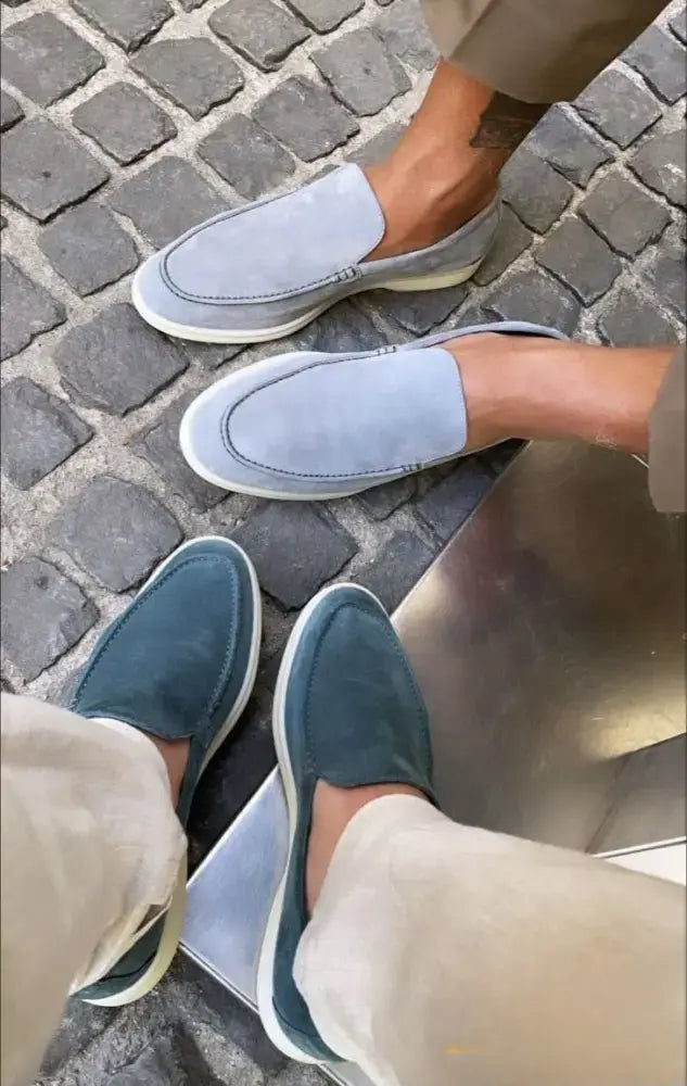 Mocassim Stafford Suede Azul - AlphaCode