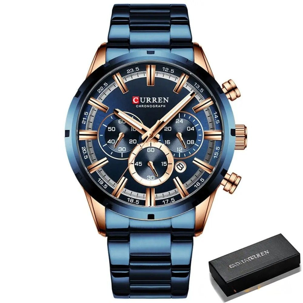 Relogio Alpha Curren Azul - AlphaCode
