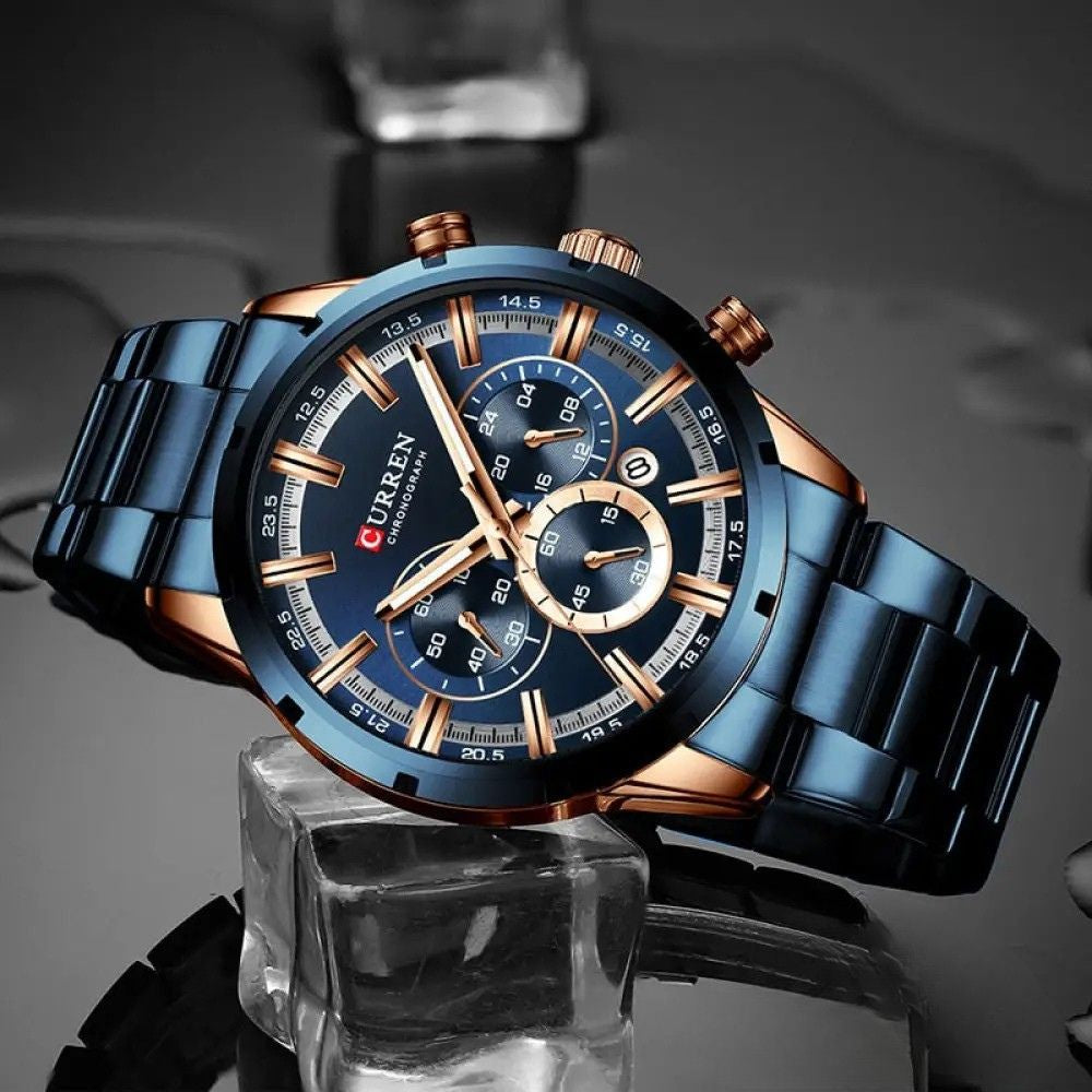 Relogio Alpha Curren Azul - AlphaCode
