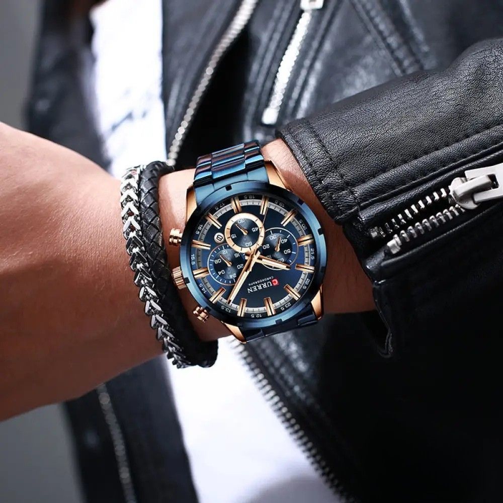 Relogio Alpha Curren Azul - AlphaCode