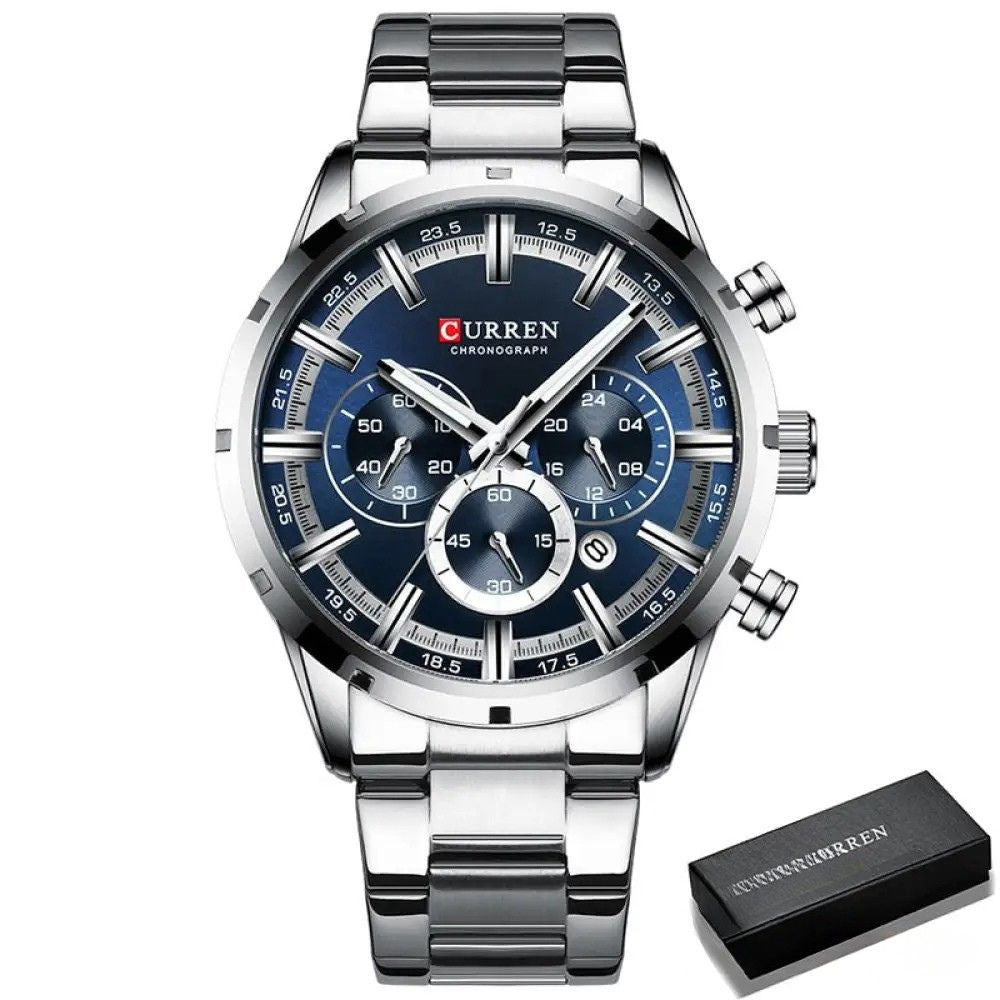Relogio Alpha Curren Azul - AlphaCode