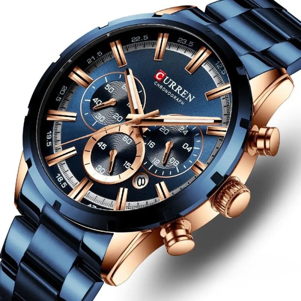 Relogio Alpha Curren Azul - AlphaCode