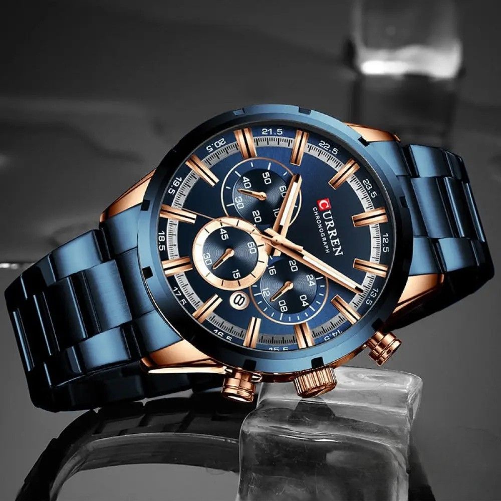 Relogio Alpha Curren Azul - AlphaCode