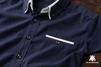 AlphaCode Riverside — detalhe do tecido, bolso e costura