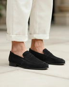 Sapato Alfa Old Money Suede Preto - AlphaCode