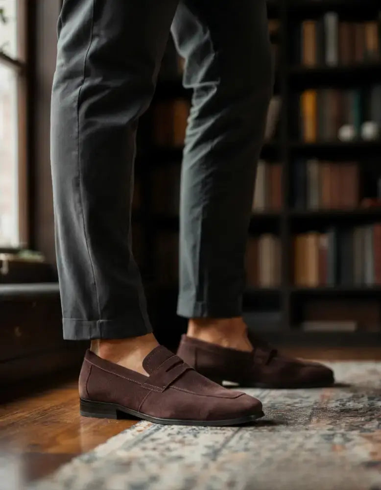 Sapato Alfa Old Money Suede Preto - AlphaCode