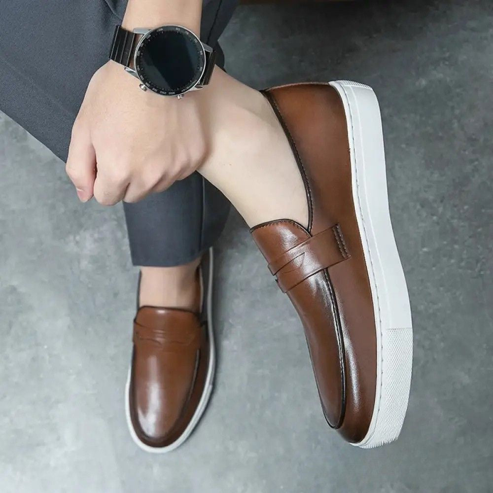 Sapato Alpha Mocassin Grego Marrom - AlphaCode
