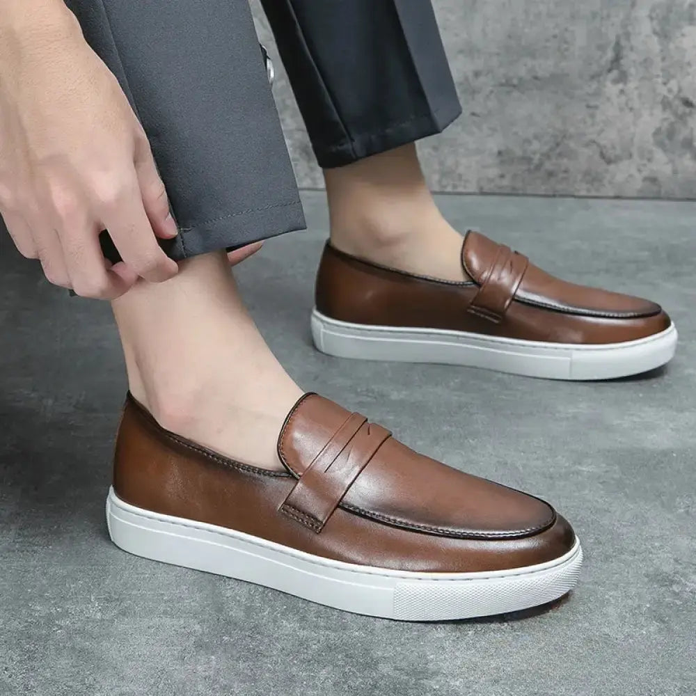 Sapato Alpha Mocassin Grego Marrom - AlphaCode