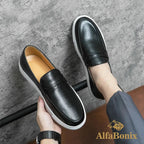 Sapato Alpha Mocassin Grego Marrom - AlphaCode