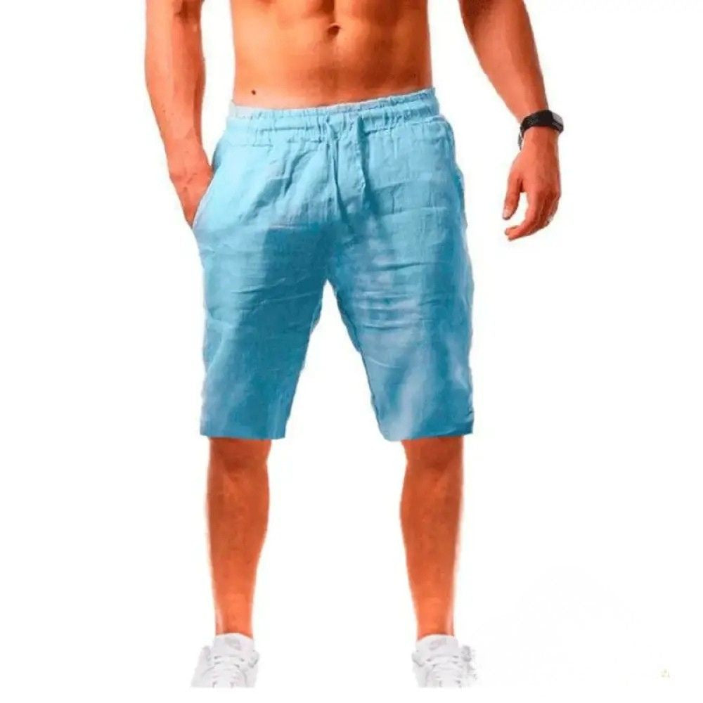 Short Alpha Masculino De Linho E Algodao Caqui - AlphaCode