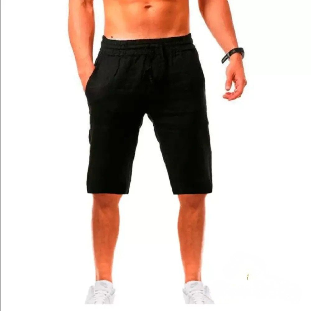 Short Alpha Masculino De Linho E Algodao Caqui - AlphaCode