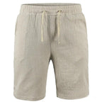 Short Alpha Masculino De Linho E Algodao Caqui - AlphaCode