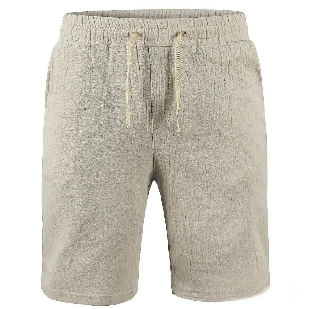Short Alpha Masculino De Linho E Algodao Caqui - AlphaCode