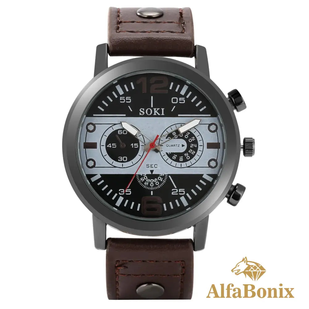 Kit Relógio mais Pulseira Masculina Alpha.