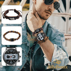 Kit Relógio mais Pulseira Masculina Alpha.