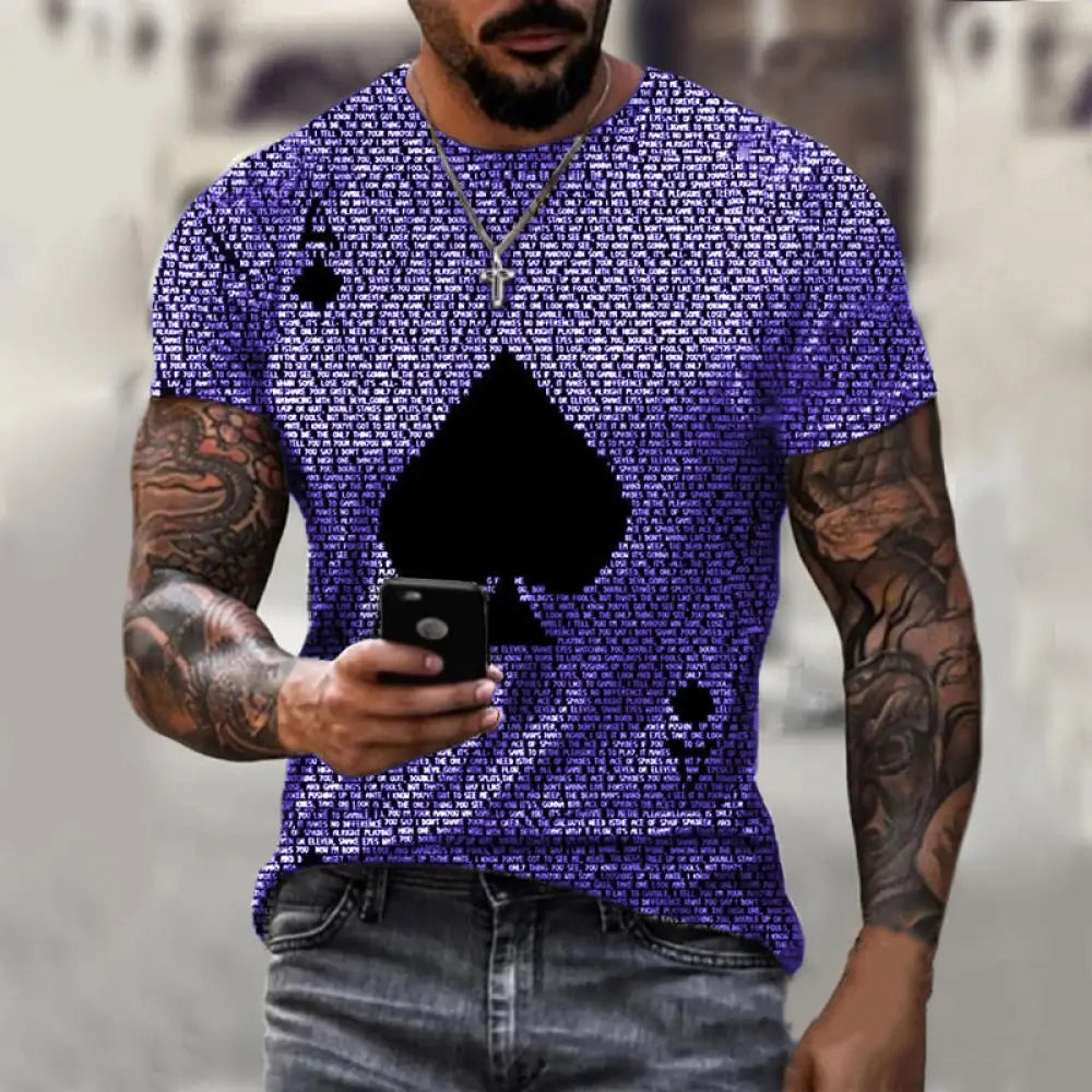 Camiseta Estampa 3D Cartas